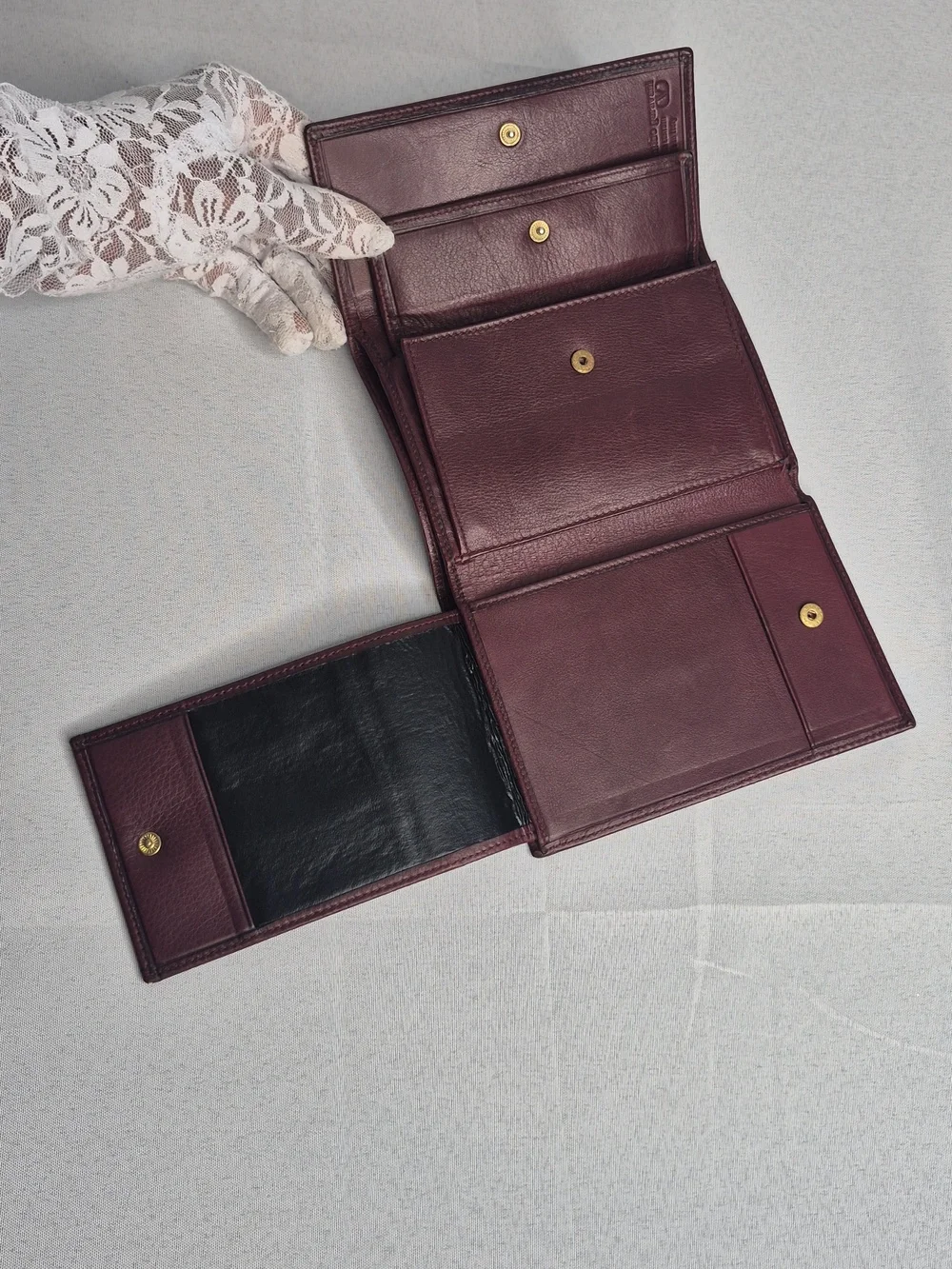Valentino Garavani Burgundy Folded Leather Wallet NWOT